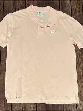 Nike Men’s Pale Pink Polo Shirt with Embroidered Logo